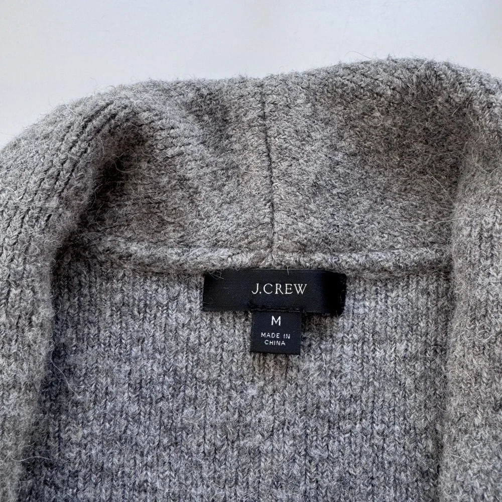 J CREW‎ Cocoon Sweater-Blazer Knit Cardigan Womens Medium Shawl Collar Pockets